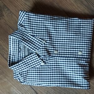 Keneth cole reaction regular fit size m 15/15 1/2 32/33 navy white gingham